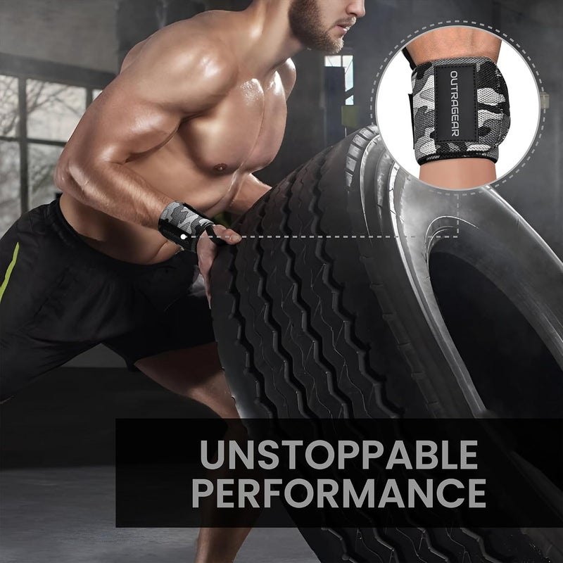 OUTRAGEAR 18" OG-Grade Wrist Wraps for Weightlifting – Heavy Duty Wrist Support with Thumb Loop & Lockdown Strap – Wrist Straps for Powerlifting, Bench Press & Gym Training - Image 4